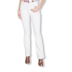 Inc Petite White Boot-Cut Jeans